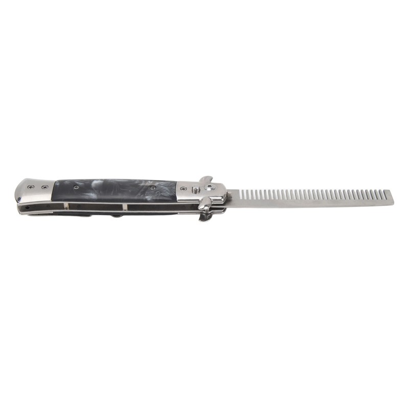 Switchblade Comb Men Automatic Push Button Foldable Pocket Oil Hair