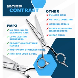 Hair Cutting Scissors Professional, 6" Barber Scissors, Hair Cutting Shears with 440C Steel - 60HRC Hardness Extremely Sharp with Ergonomic for Salon & Home Use - Classic Style