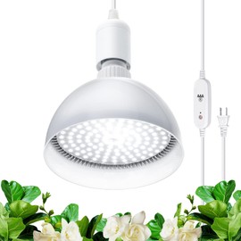 Barrina LED Grow Light Bulb with Timing and Hanging System, 25W Full Spectrum, 4H/9H/14H Timer, Hanging Grow Lights for Indoor Plants with 16.4FT Power Cord, Plug in Pendant Light for Plants