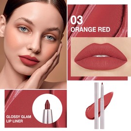 FeiCuiYun Retractable Lipliner Pencil Waterproof Makeup for Lip Liner and Eye Liner, Smooth and Creamy, Long Lasting Matte Finish, Vegan Beauty, Matte Velvet Pigmented Lip Liner (09#Orange Red, 1)