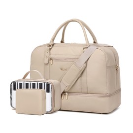 Wogarl Puffer Weekender Bags for Women Large Overnight Bag Weekend Travel Duffel Bag Carry on Shoulder with Shoe Compartment Canvas Toiletry Bag for Travel Business Gym2