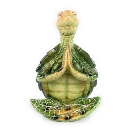 Ain't it Nice Large Sea Turtle Statue Yoga Meditation Zen Coastal Ocean Beach Decor Gifts Figurine Bathroom for Home & Office Sculpture, Green 4.25(L) 3(W) 6.5(H) Inches