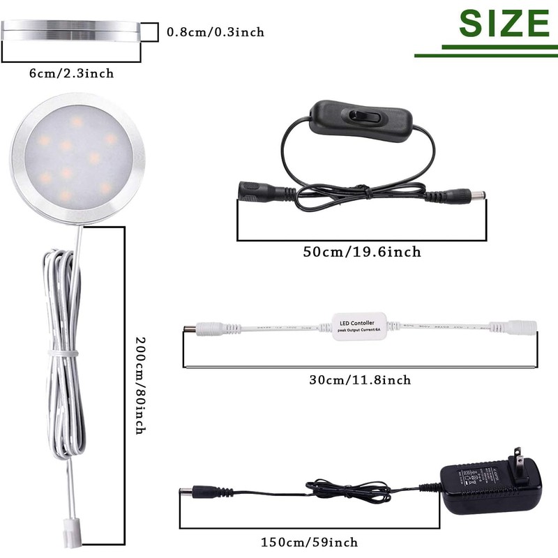 AIBOO Cabinet Light Light, Adjustable LED Lighting, Radio Control, 12