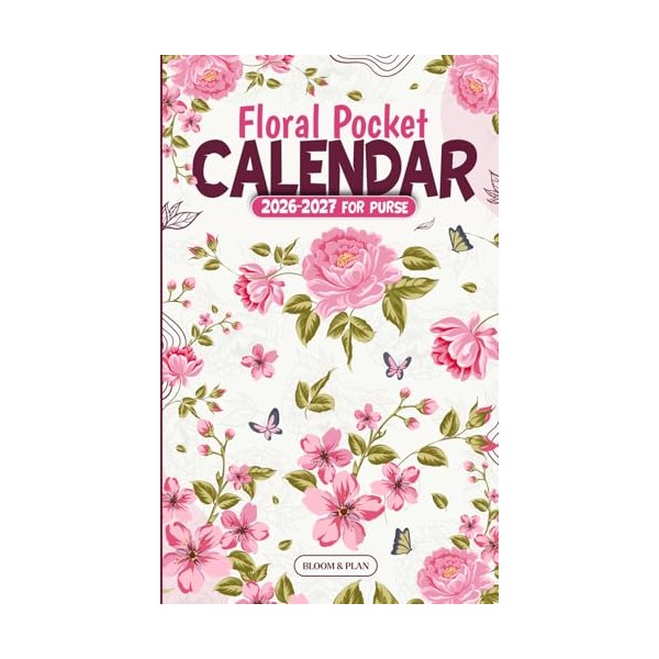 Floral Pocket Calendar 2026-2027: Small 2-Year Monthly Planner for Purse