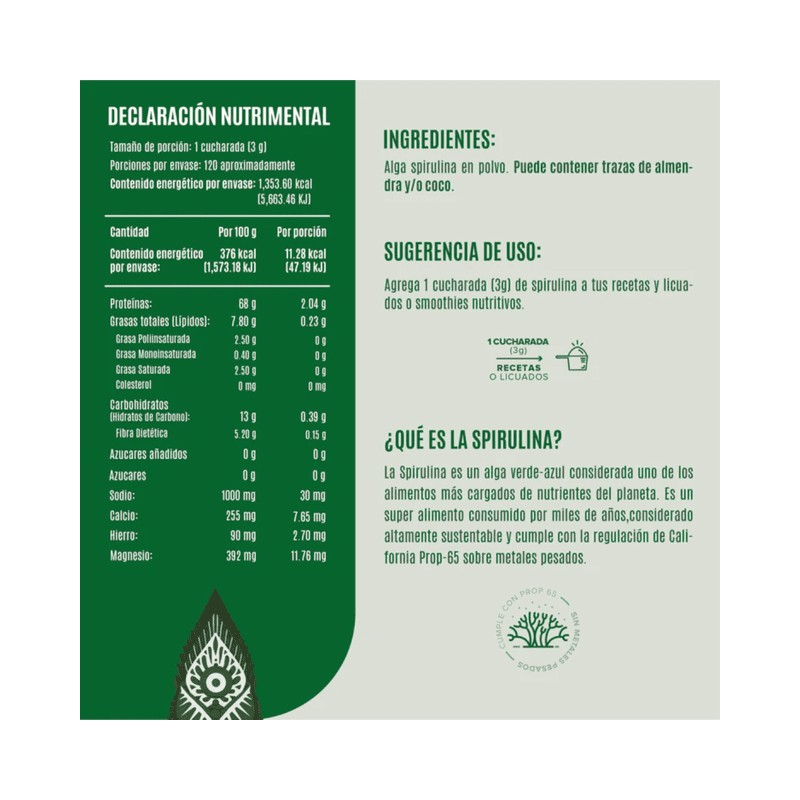 BIRDMAN SPIRULINA 360 GR