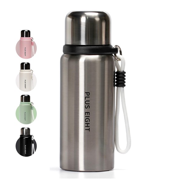 pluseight Stainless Steel Drinking Bottle, 600 ml, Leak-Proof Stainless Steel