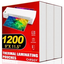 CAREGY Thermal Laminating Pouches, Holds 8.5 x 11 Inch Sheets,1200 Pack Laminating Sheets, 3 Mil, 9 x 11.5 Inches Lamination Sheet Paper for Laminator, Clear, Letter Size, Office and School Supplies