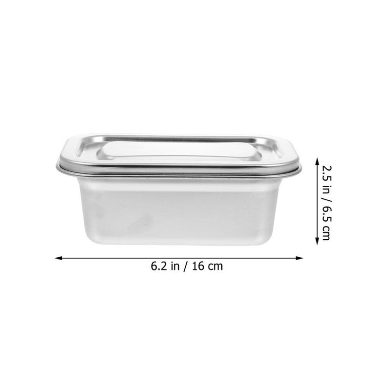 LALADEFIEE 2Pcs Stainless Steel Refrigerator Storage Box Set with Airtight