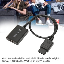 Yoidesu para Convertidores de Adaptador N64 a HDMI, 720P 1080P Compatible con PAL NTSC, Señal de Video de Consola de Juegos a Señal HDMI Conectar Fácilmente