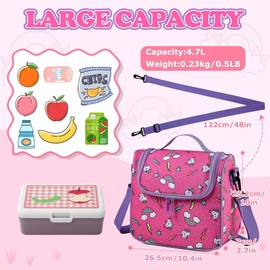 Chase Chic Lunch Bag for Girls, Insulated Kids Lunch Bag with Bottle Holder, Lightweight Lunch Box Leak-Proof Cooler Bag, Kids Lunch Tote Organizer for Daycare School, Cat