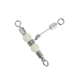 BLUEWING Stainless Steel 3 Way Fishing Swivels with Glow Beads 88lbs,110lbs, 121lbs, 132LB Fishing Barrel Swivels Saltwater Freshwater Fishing Tackle, 5 pcs