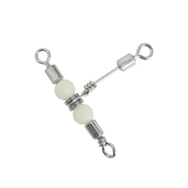 BLUEWING Stainless Steel 3 Way Fishing Swivels with Glow Beads 88lbs,110lbs, 121lbs, 132LB Fishing Barrel Swivels Saltwater Freshwater Fishing Tackle, 5 pcs