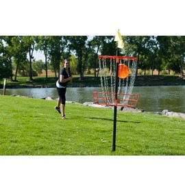 Park & Sun Sports Portable Frisbee/Disc Golf Steel Target Goal with Basket: Deluxe Set Includes 6 Discs