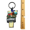 Westmon Works Vermont Keychain Souvenir with State Map and Flag
