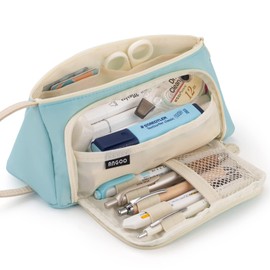 EASTHILL EASTHILL Federmäppchen mit großer Kapazität, hohe große Aufbewahrungstasche, Marker, Stifteetui, einfache Schreibwaren-Tasche, Schule, Uni, Büro, Organizer für Teenager, Mädchen, Blue