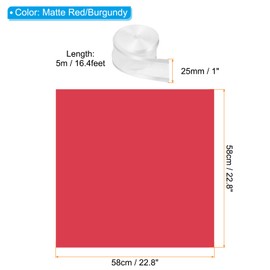 PATIKIL 20 Sheets Flower Wrapping Paper, Waterproof Flower Paper Wraps with Ribbon Floral Bouquet Supplies for DIY Crafts Packaging Bouquet, 22.8x22.8 Inch, Matte Red/Burgundy