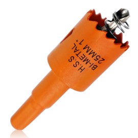 25mm Hole Saw, 1'' HSS Bi-Metal Hole Cutter with Arbor, Cutting Depth 32 mm, Hole Saw Drill Bit for Cutting Wood, Plywood, Plastic, Drywall, Thin Metal Sheets