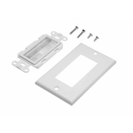 HDTVHOOKUP Single Brush Audio Video Cat 5e Cat 6 Wall Plate Universal for Low voltage