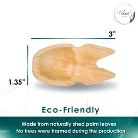 Planet Pantry Disposable Palm leaf Cutlery Wooden Bamboo-Like Paper and Plastic Alternative Eco-Friendly for Food, Party, Buffet (3" Mini Spork, 25)