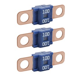 Rebvugr 3PCS AMI/Midi Fuse, High Current 80A, Bolt-on Fuse Universal for Cars, Trucks, Construction Vehicles, Agricultural Machinery, Caravans, Passenger Cars, Electrocar Golf Cart (80A)