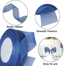 45 m x 20 mm Organza Ribbon, 4 Rolls of Gift Ribbon, Transparent Chiffon Ribbon, Decorative Ribbon, Organza for Birthday, Gift Wrapping, Bridal Bouquet, DIY, Wedding Decoration