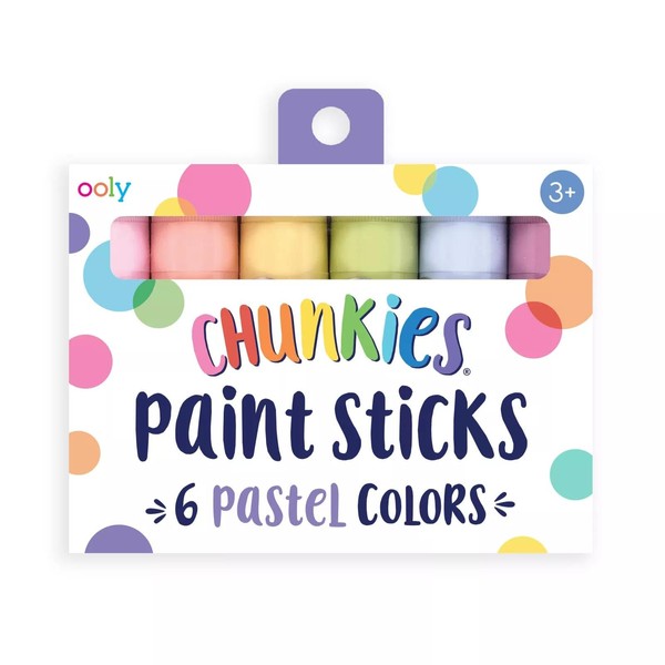 Ooly Chunkies Twistable Tempera Paint Sticks For Kids, No Mess Kids Art Supplies for Kids 4-6, Mess Free Coloring for Toddlers, Classroom Supplies for Toddler Art, Quick Drying Art [Pastel, Set of 6]