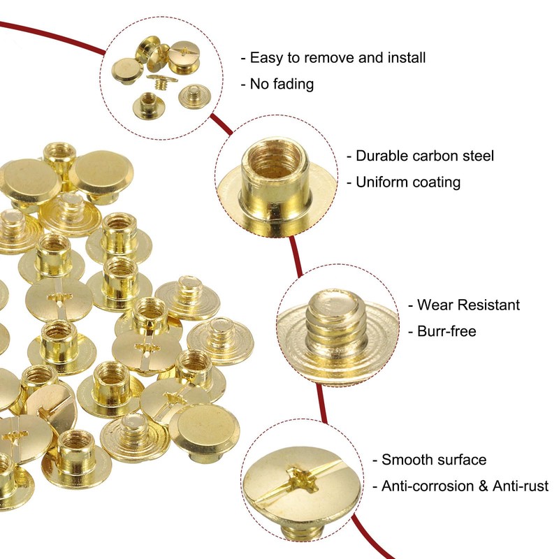 sourcing map 75 Sets Chicago Screw Rivets Metal Phillips Head