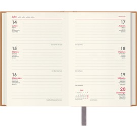 Dohe 12242 - Lisbon Pocket Diary - Week to View - 8.5 x 13 cm - Camel