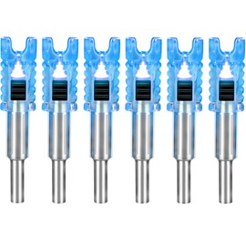 DEEPOWER Crossbow Lighted Nocks for Bolts 6 PCS with .285”/.297”/.300”/.305” Bushings LED Nock with ON/Off Switch Blue