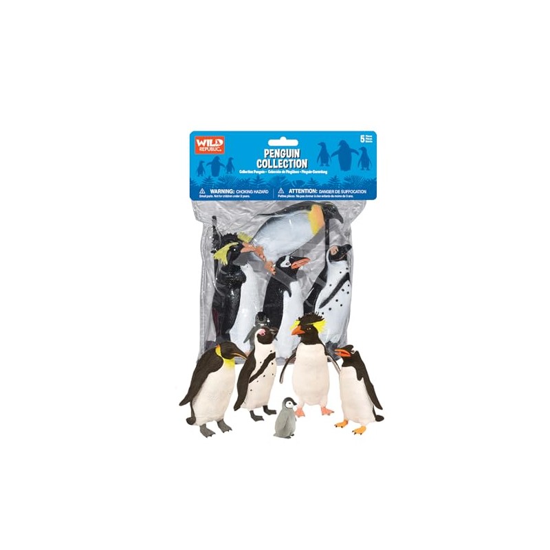 Wild Republic Penguin Polybag, Educational Toys, Kids Gifts, Arctic, Zoo