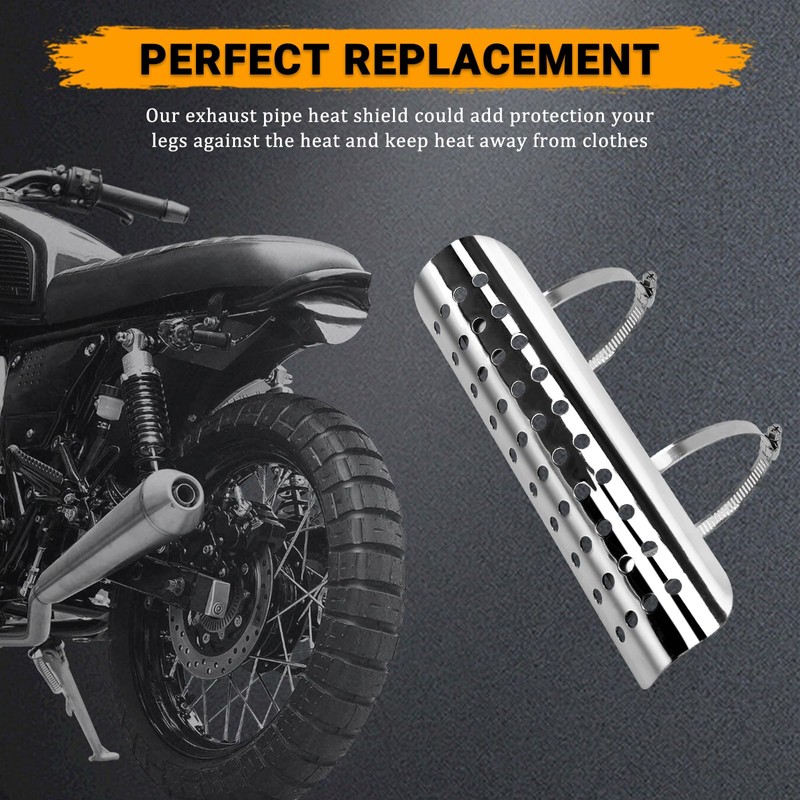 AICARS Universal Motorcycle Eexhaust Heat Shield, Metal Shield Intake Baffle
