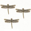 3pcs Gold Dragonfly Sculpture Solid Metal Insect Ornament Mini Insect