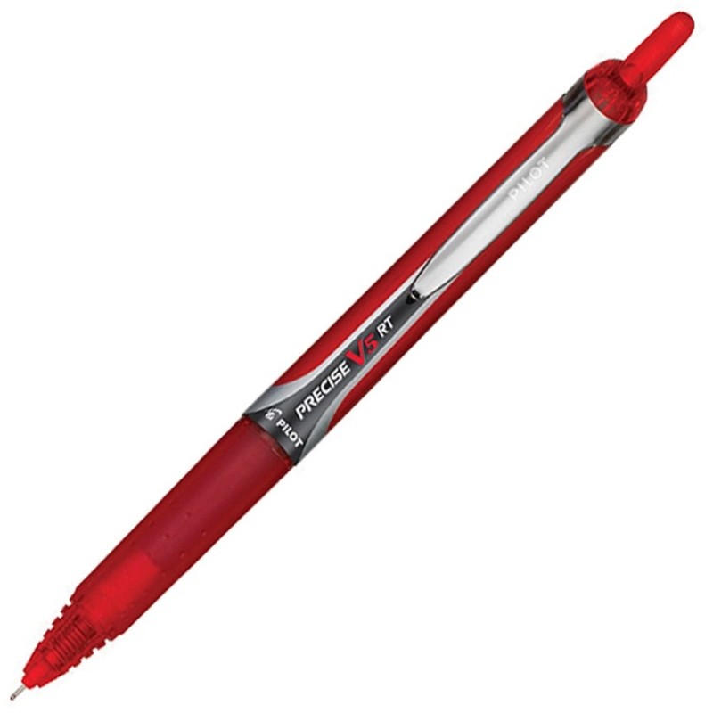 Pilot Precise V5 Rt, Bolígrafo Retráctil, Tinta Líquida Rojo, Doce