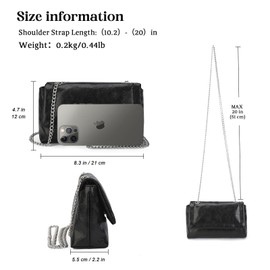 Gladdon Small Clutch Bag for Women with Detachable Chain Strap Soft Shiny Leather Cross Body Shoulder Handbag for Party Daily Use