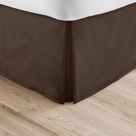 Linens & Hutch Pleated Dust Ruffle Bed Skirt - TwinXL Chocolate