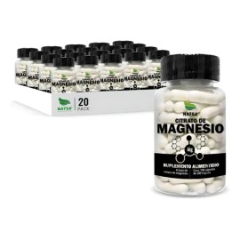 20 Frascos De Citrato De Magnesio 100 Cápsulas Cu, Premium Sabor Na                                                                                   