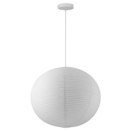 Fivemengo Large Rice Paper Pendant Light Kit, 20in White Globe Paper Lantern Lights, E26 Base, Japanese Hanging Lantern Lamp Japandi Chandelier for Dining Room Bedroom Office Living Room