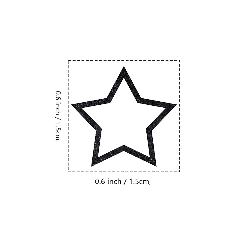 Star Hollow Rubber Stamp, 3/5 Inch Small Mini Stamp for