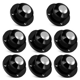TRVL FIELDER Self Adhesive Caster Wheels, Appliance Rollers for Kitchen Appliances, 1 Inch Stainless Steel Swivel Anti-Rust Universal Wheel Appliance Sliders, 28 LBS Load Capacity Per Roller (8 PCS, Black)