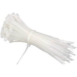 100 Pack Cable Ties White, Nylon Zip Ties for DIY, Office, Garden, Garage and Workshop, Multi-Pack Plastic Tie Wraps Size: 2.5mm x 160mm
