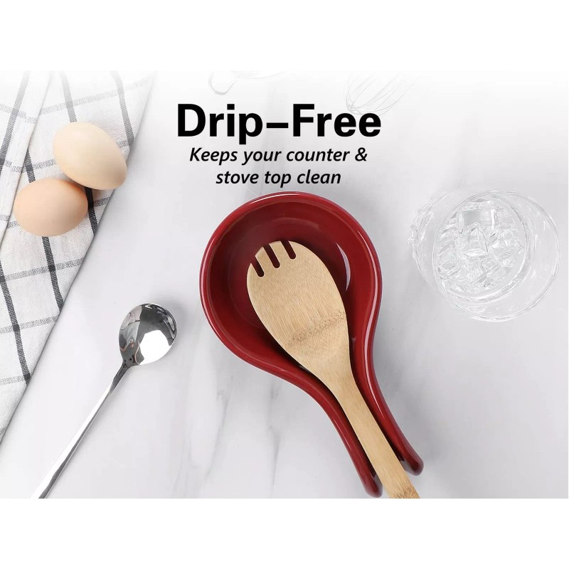 ONEMORE Ceramic Spoon Rest for Stove Top - Extra Wide