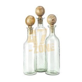 47-Zone S/3 NK Umbria Glass Bottles Brown Clear Indoor Outdoor Tabletop Home Decor