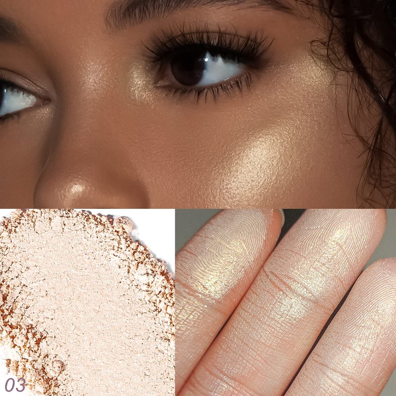 YOUNG VISION Baked Highlighter Powder Palette, Sheer Pearl Shimmer Shades
