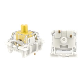 Zhouwang Gateron G Pro 3.0 Yellow Keyboard Switches,Linear 3-pin RGB SMD Pre-lubed for Gaming Mechanical Keyboard (Yellow,90PCS)