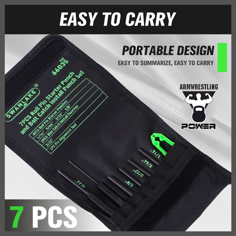 7-Piece Premium Roll Pin Starter Punch and Install Punch Set