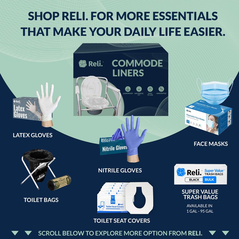 Reli. Commode Liners with Absorbent Pads (Bulk 80 Pack) |