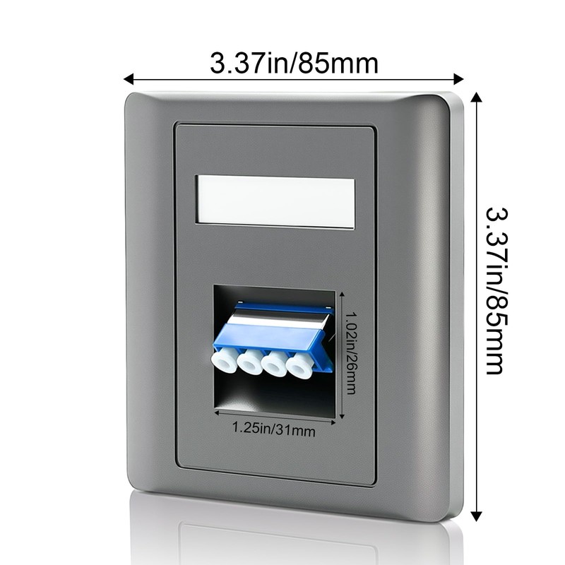 Duttek LC Fiber Wall Plate Coupler, Single/Duplex Fiber Optic Wall