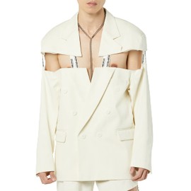 maison blanche All Gender Cut-Through Jacket, Dirty-White, 4