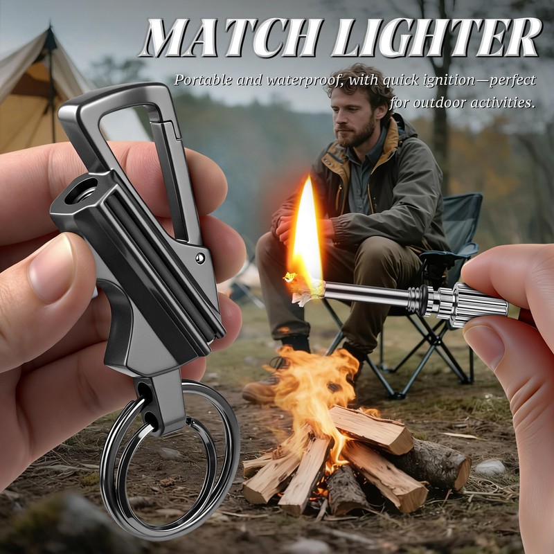 x-lighter 2 Pack of Permanent Match Lighter, Waterproof Metal Keychain