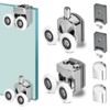4 Pieces Shower Door Rollers Curved Shower Door Wheels 23mm